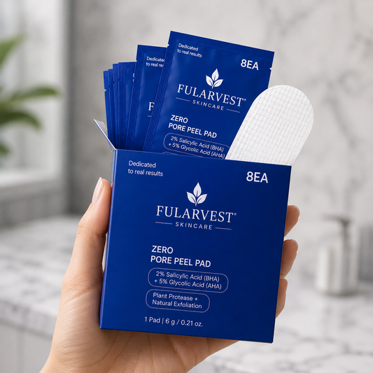 Fularvest Salicylic Acid Zero‑Pore Exfoliating Peel Pads 8‑Pack, Oil Control Dead Skin Remover Pads, Refine Rough Pores for Smooth Clear Skin, Suitable for Face & Body