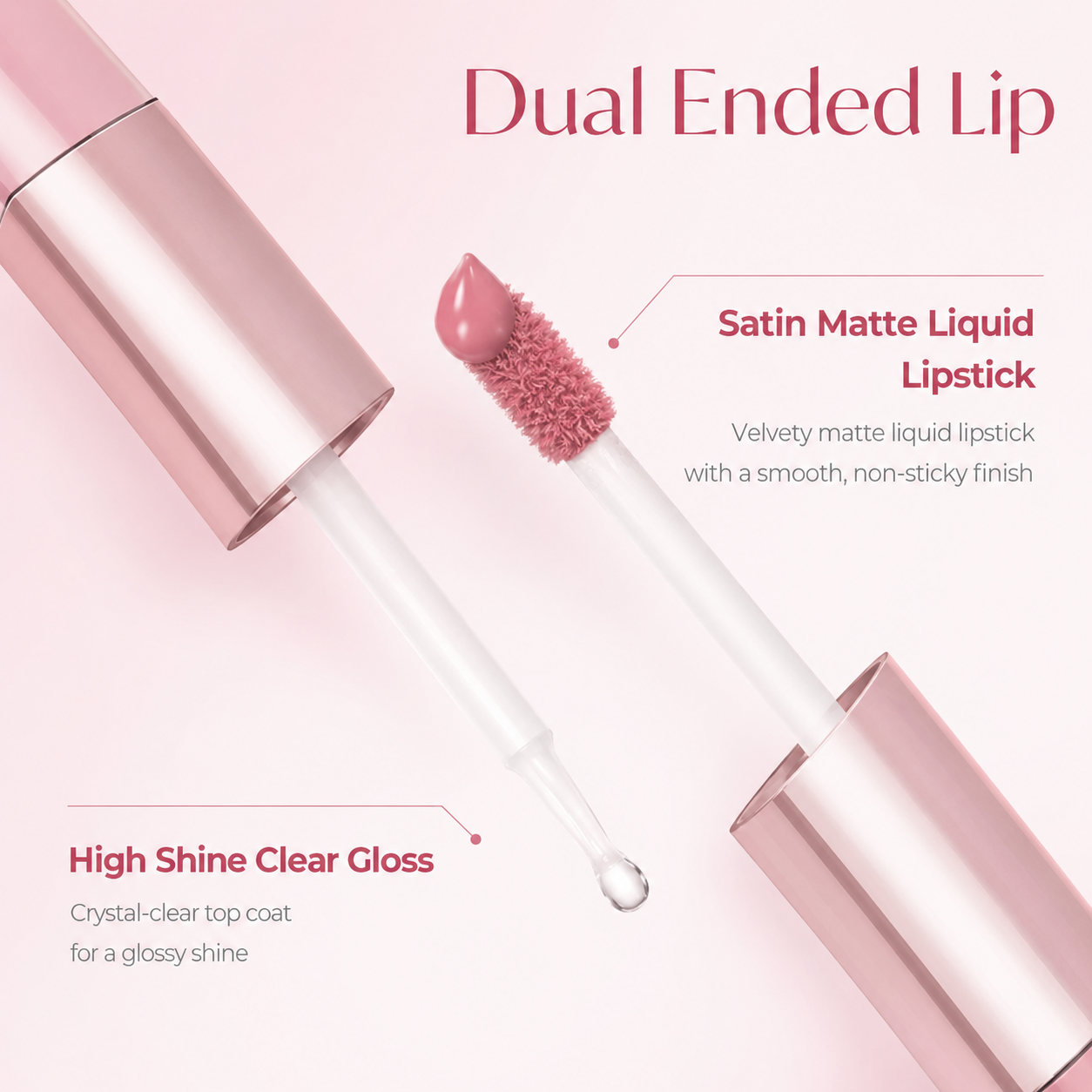 Fularvest Perfect Twin Lip — Dual-Ended Liquid Lipstick with Velvet Matte Color and Glossy Shine