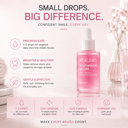 NESLEMY  Toothpaste Serum, Add 1‑2 Drops To Toothpaste For Brighter Enamel‑Friendly Smile😄